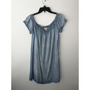 CLOTH & STONE Chambray Tencel Lyocell Off the Shoulder Mini Dress Size Large
